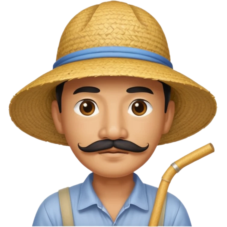 rice farmer with a chinese mustache emoji