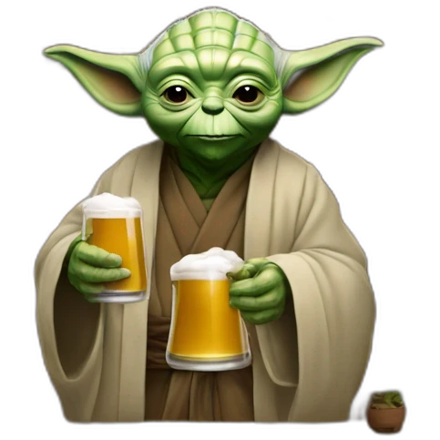 Maître Yoda buvant une bière emoji