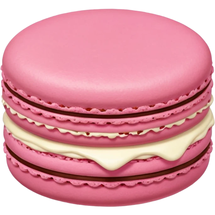 pink macaroon with cream filling emoji