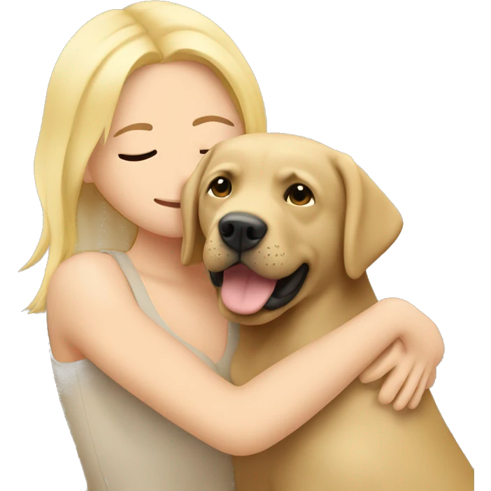 Labrador beige in Blonde Woman hug  emoji