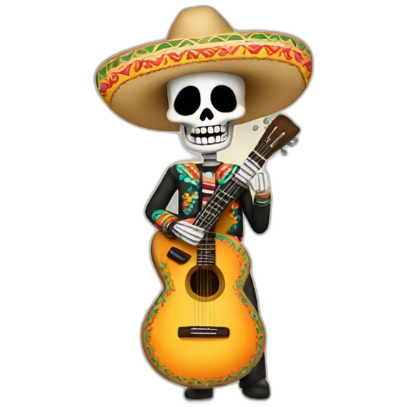 Mexican sceleton with guitar  emoji