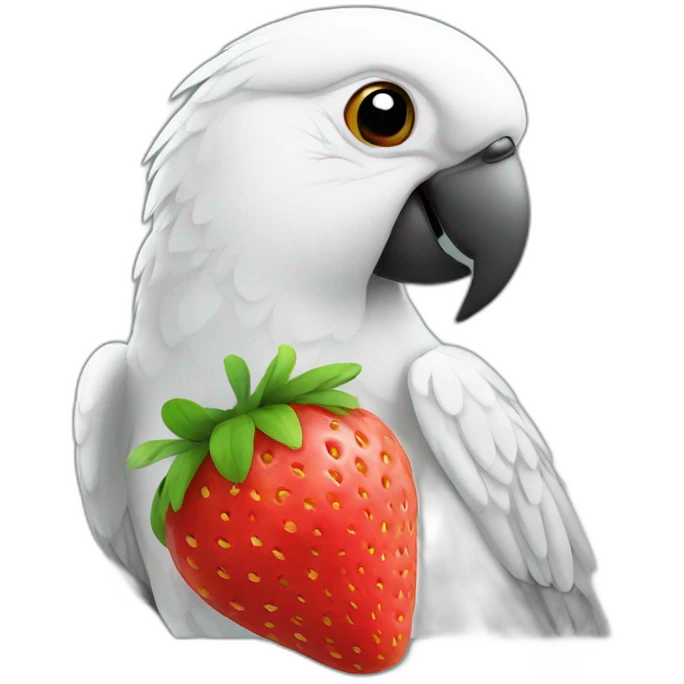 Parrot eating strawberries emoji