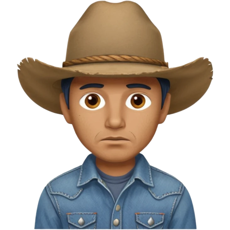 a cowboy with 1000 yard, stare emoji