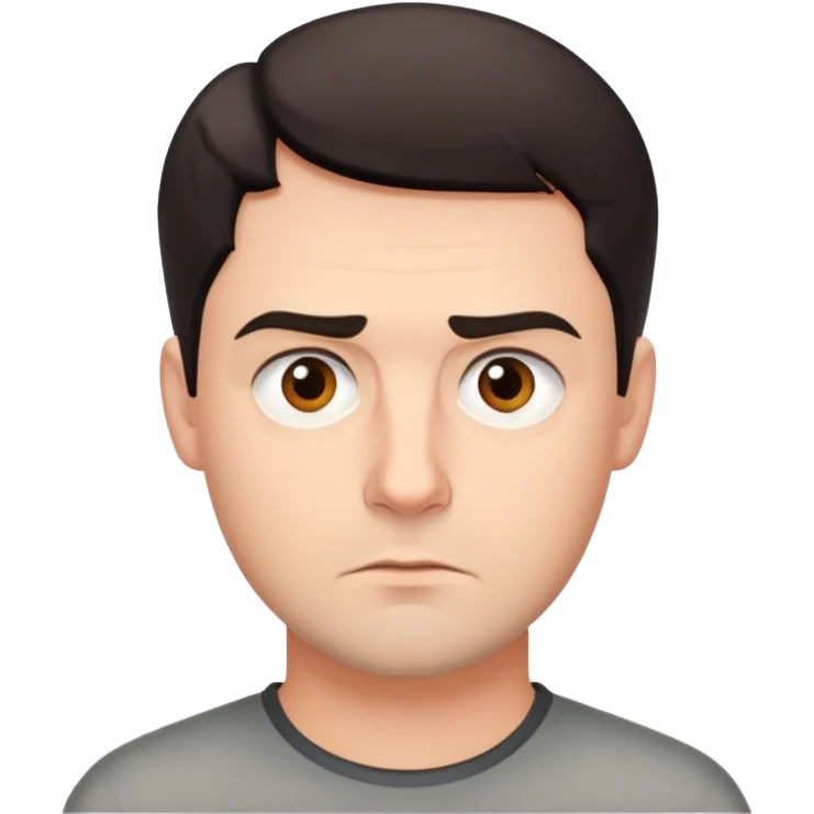 German man with short dark hair, serious expression emoji
