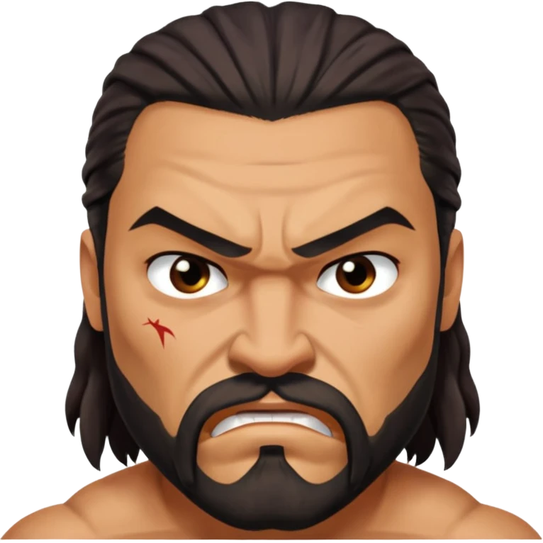 Khal Drogo  angry wihtout crown   from Games of throne character face only front face emoji