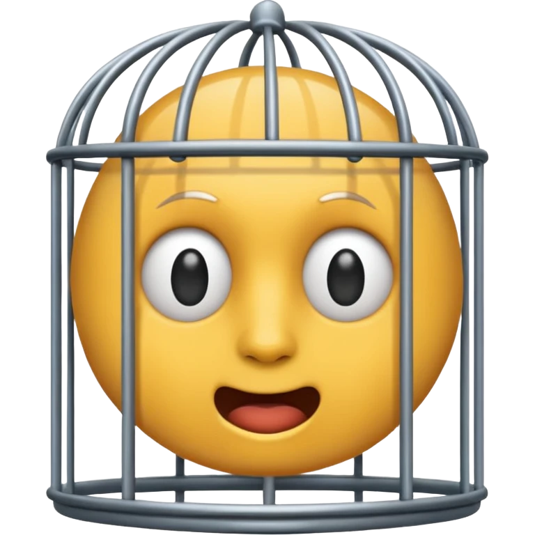 a emjoi face in a cage emoji
