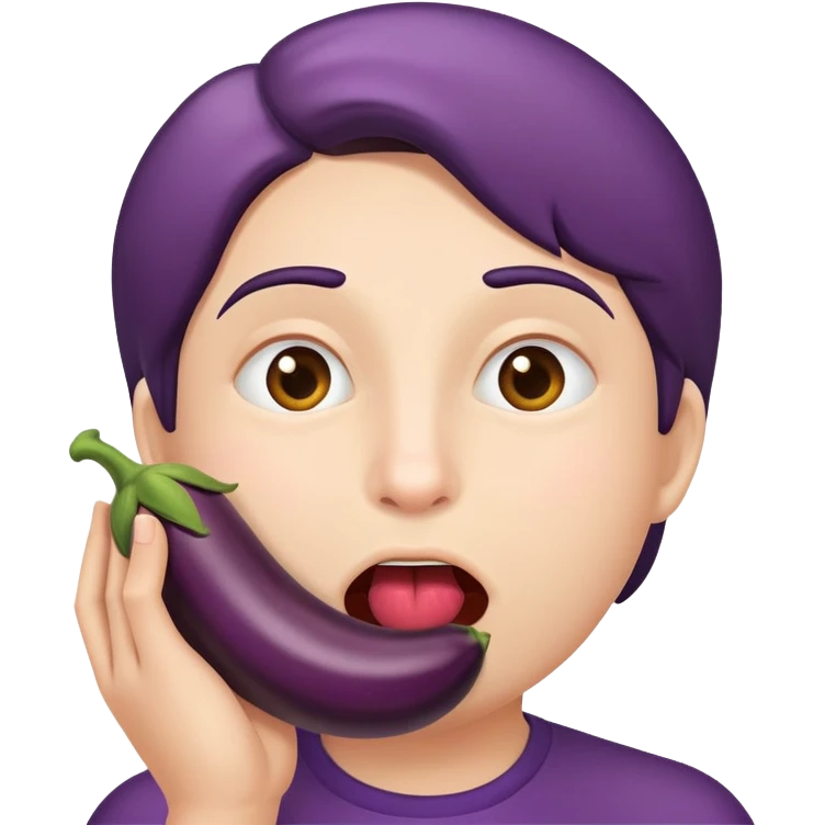 eggplant in mouth emoji