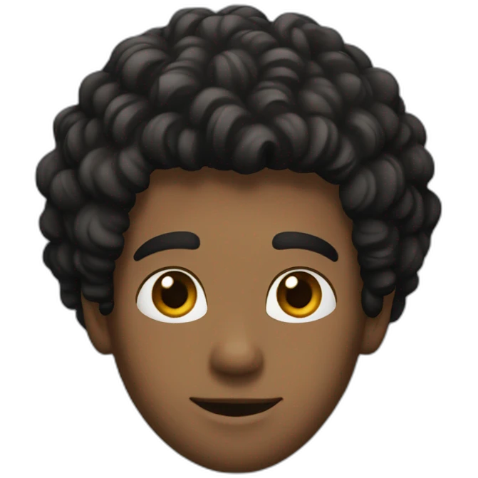 a guy with a curly black hair, and a black shirt  emoji
