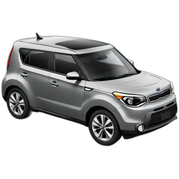 cartoon grey kia soul car isometry emoji