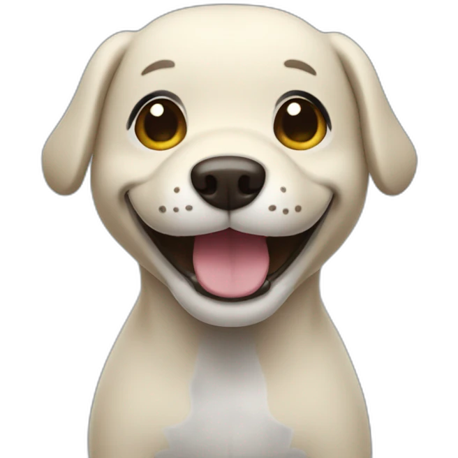 dog doll with big smile emoji