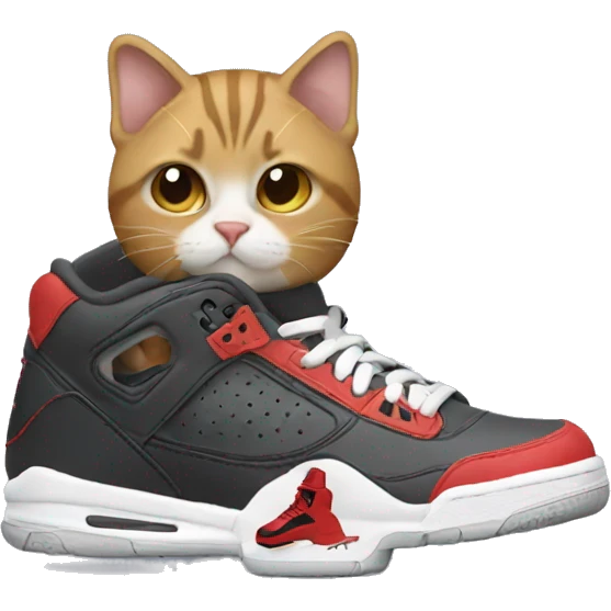 Cat with Jordan shoes and hoodie  emoji