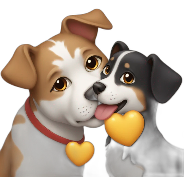 Cat kiss dog emoji