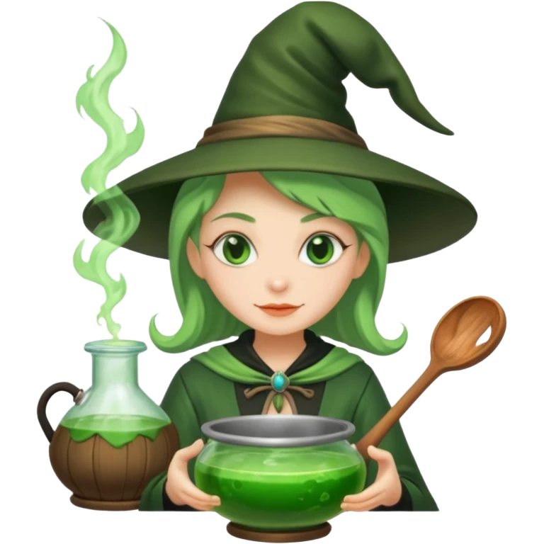 green witch cooking potion emoji