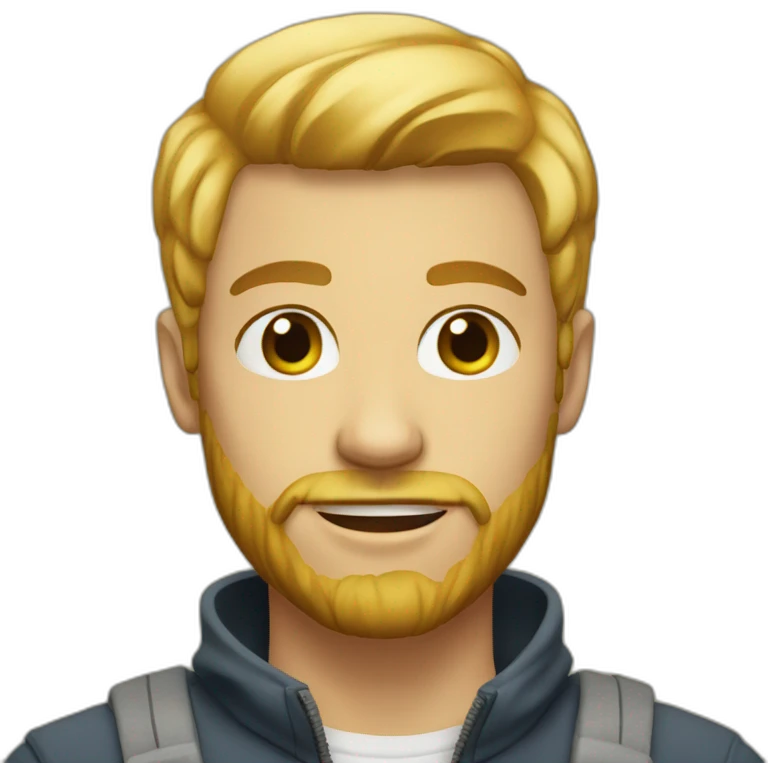 blonde 25 year old man with a face beard emoji