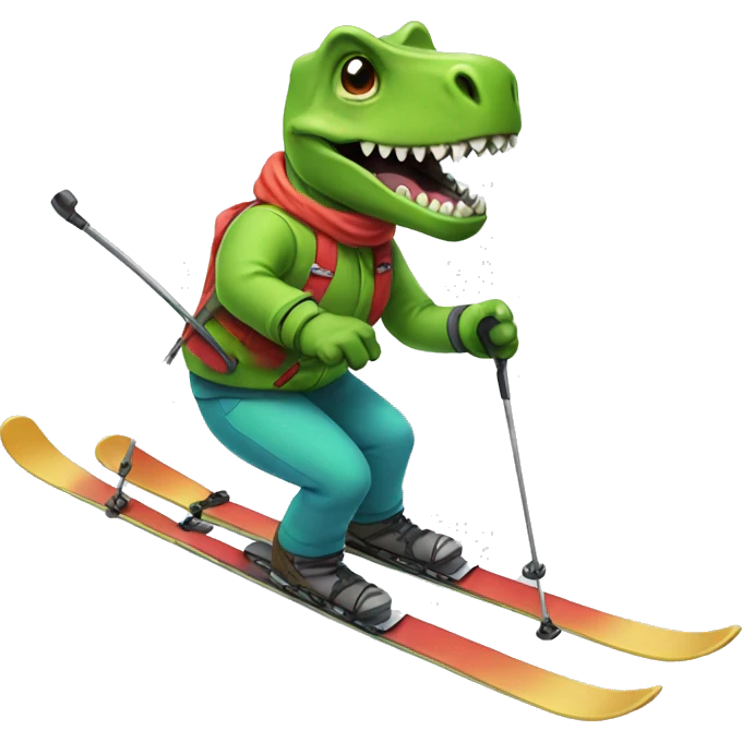 party dino skiing emoji