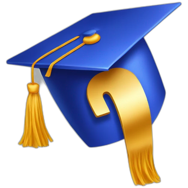 Graduation hat with the letter « p » emoji