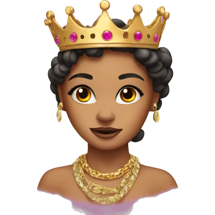 Sassy girl jaguar with crown emoji
