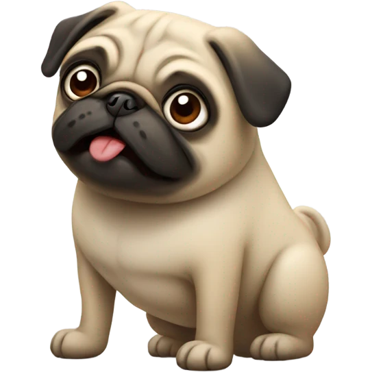 Pug pooping emoji