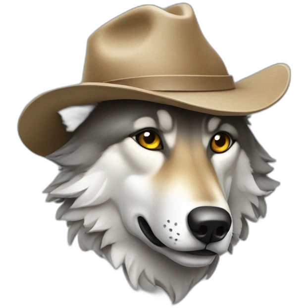 Loup avec un chapeau  emoji