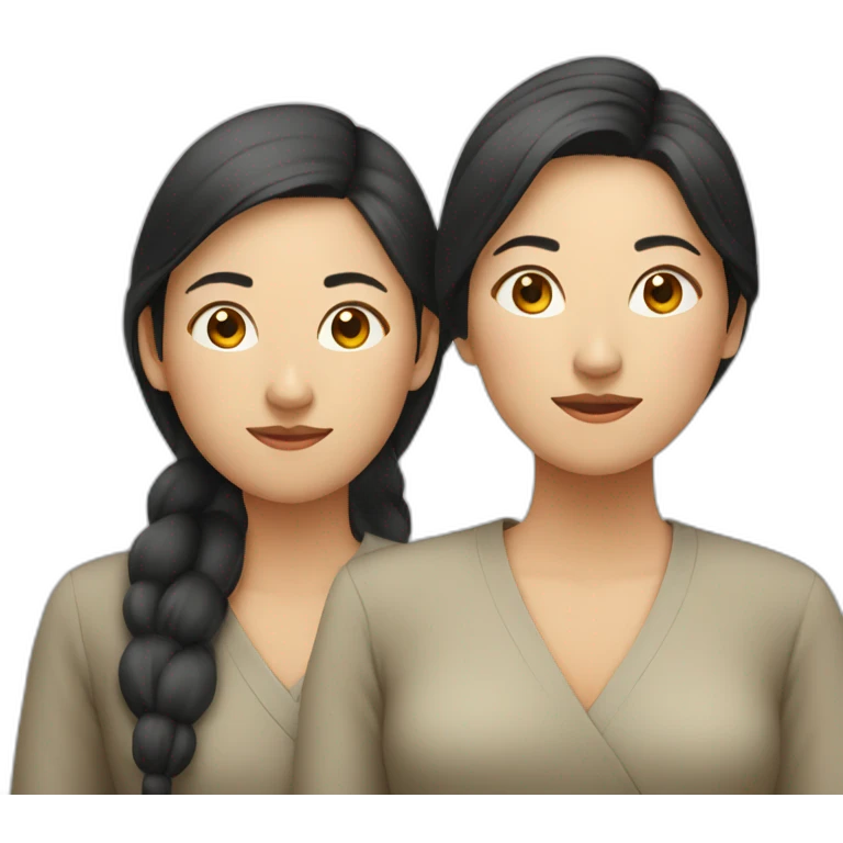 3 asian women near to each other emoji