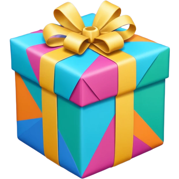 I want to generate a 3d image of a gift in a trivia design emoji