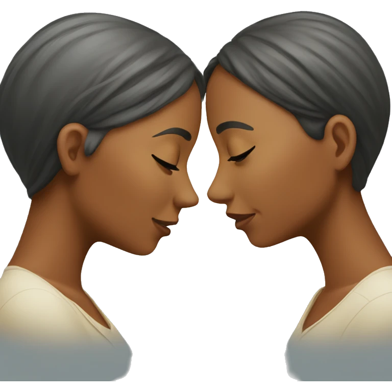 two women rubbing noses emoji