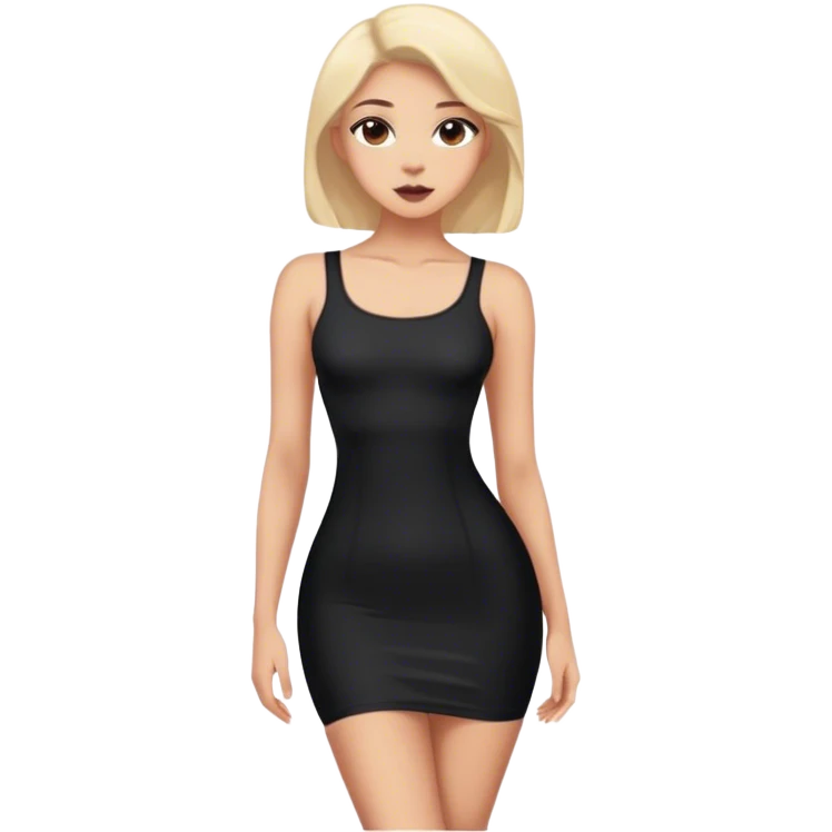 Tight and short black bodycon dress emoji