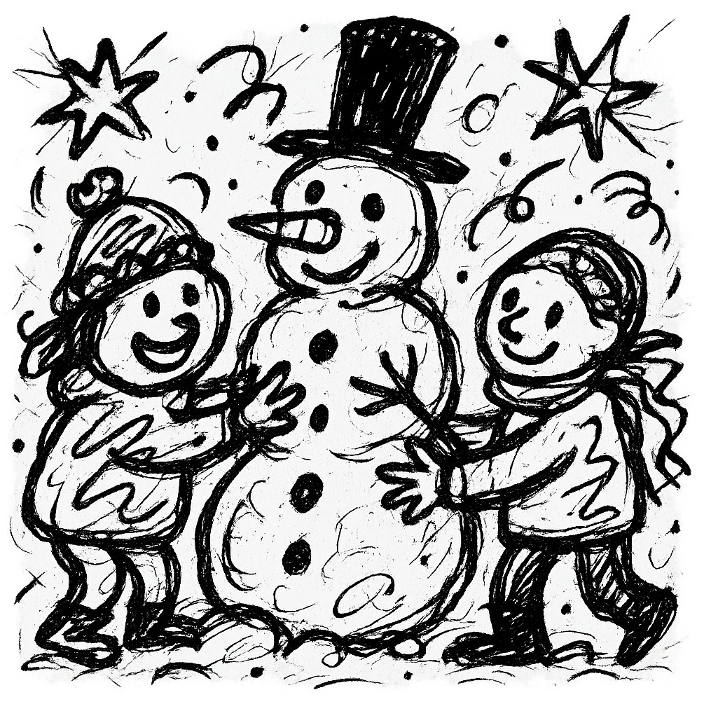 people making a snowman emoji