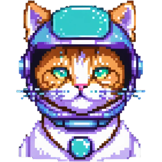 space cat with futuristic visor emoji
