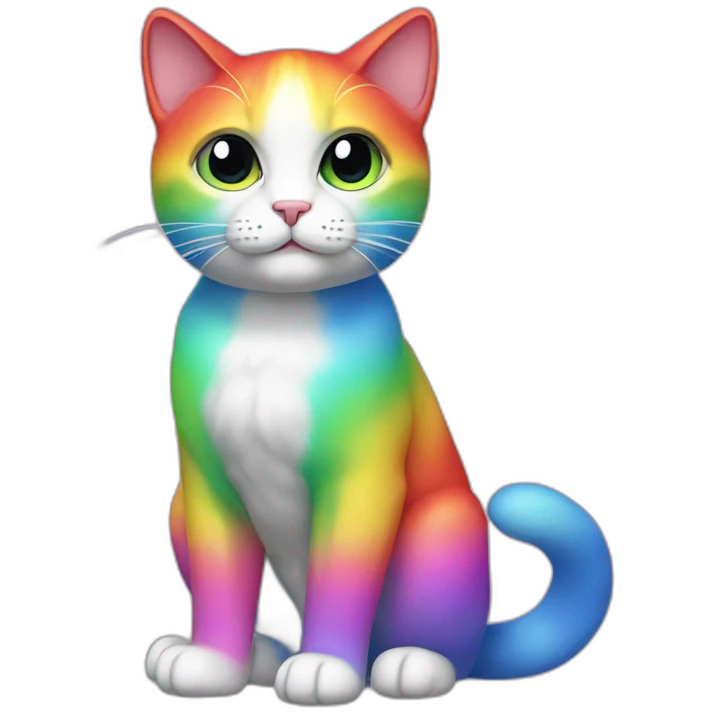 Rainbow Cat Full Body emoji