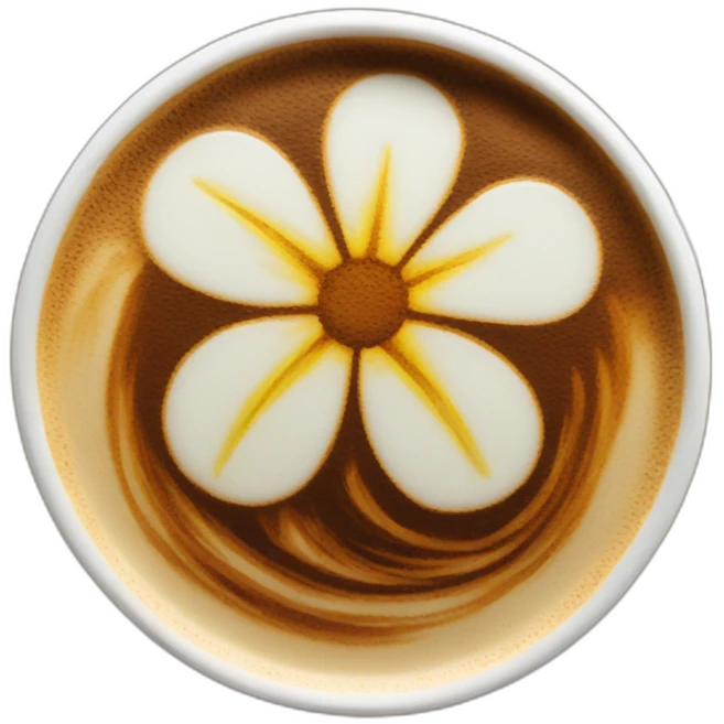 latte art of flower emoji