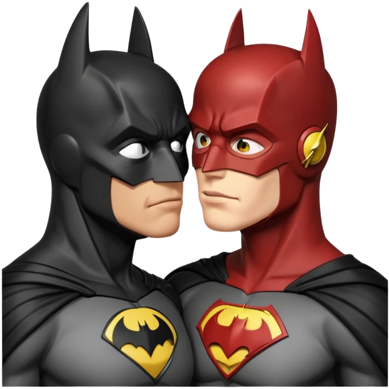 Batman and The Flash kissing emoji