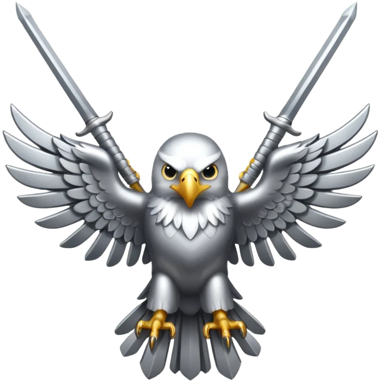 Silver eagle with crossed sabers emoji