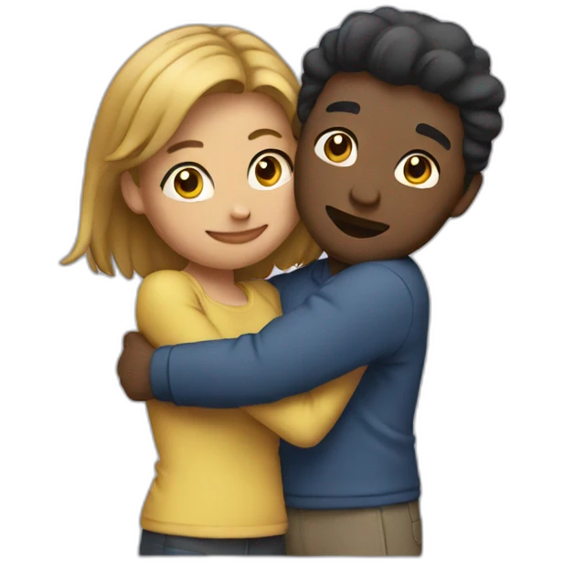 Couple hugging emoji
