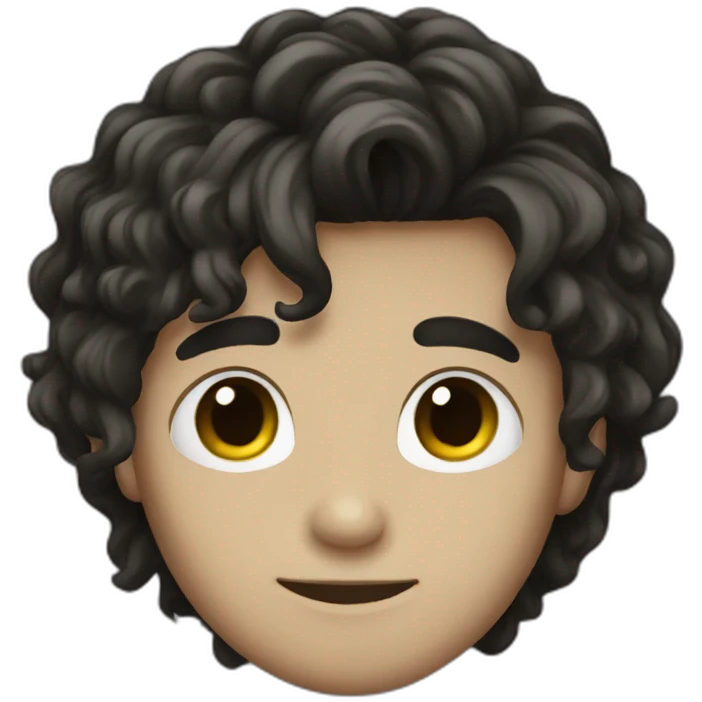 emo boy with long curly long hair  emoji