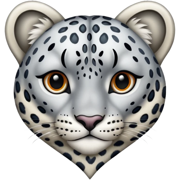 Realistic snow-Leopard-patterned heart emoji
