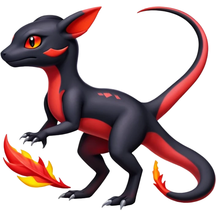 Salandit-Umbreon-Charmeleon-Fakémon-hybrid-creature (full body)  emoji