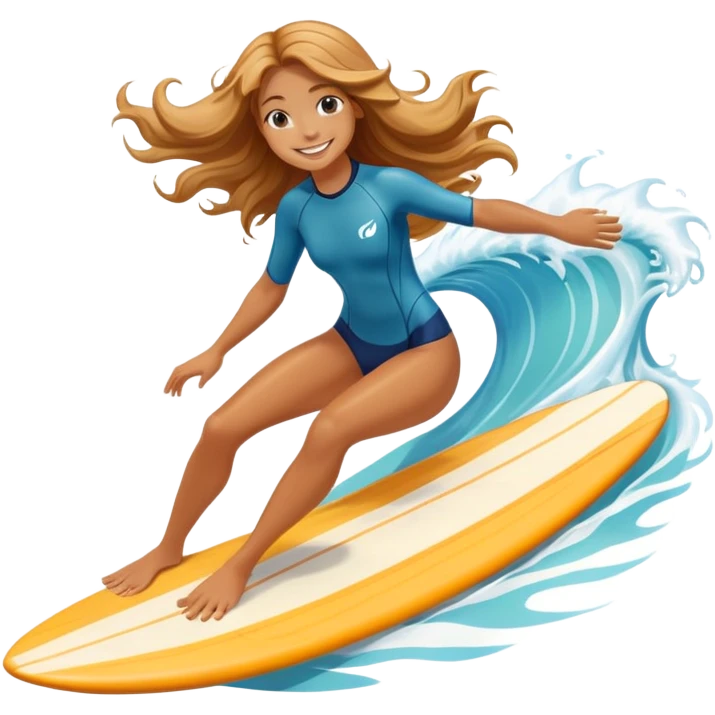beautiful Surfer girl on the board emoji