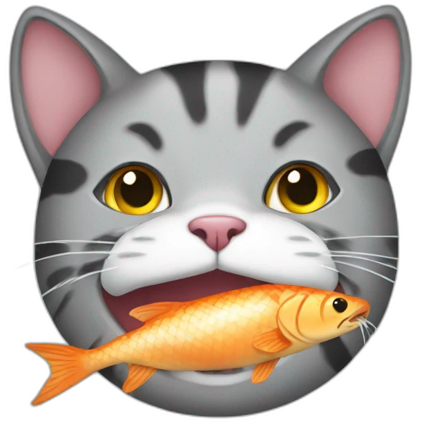 Cat eat fish emoji