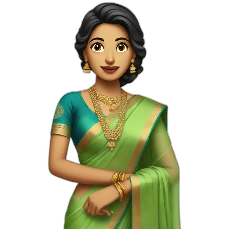 Indian women in modern saree emoji