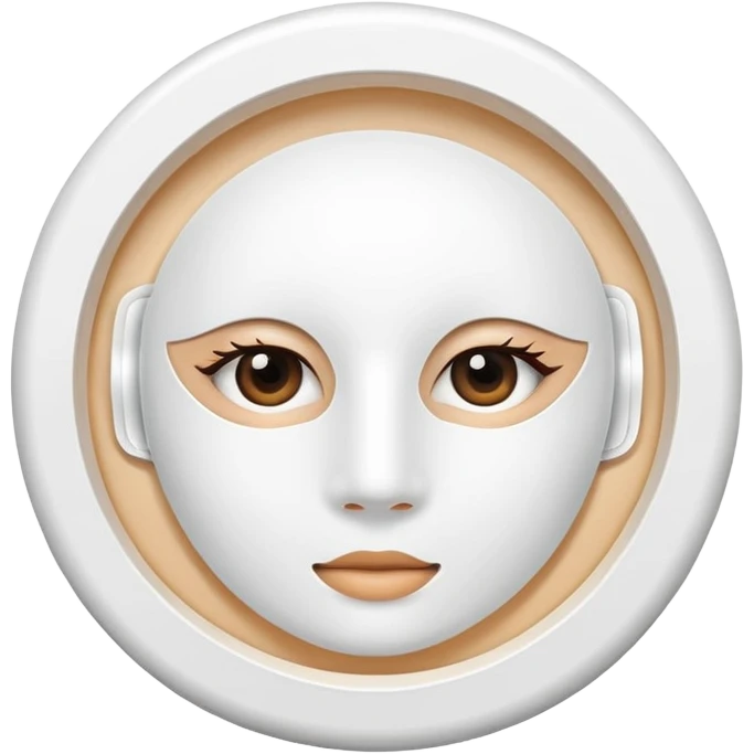 a beauty product box of skincare white rounded eyehole mask pack emoji