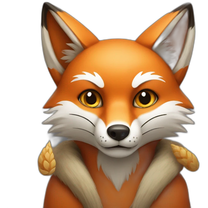 fox with fan of 9 tails at back emoji