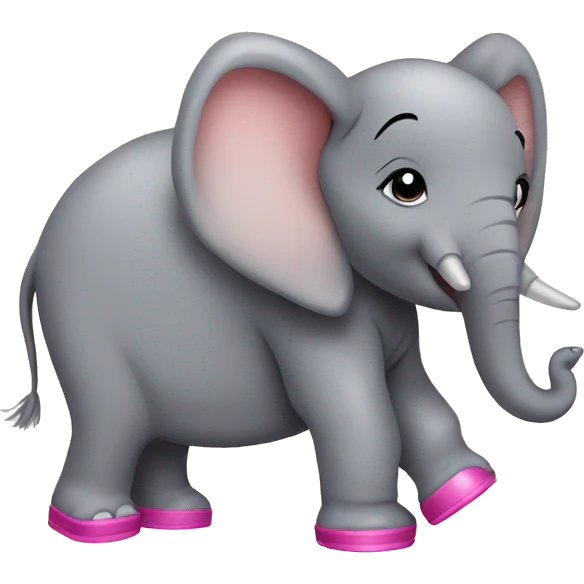 cute elephant with heels shoes  emoji