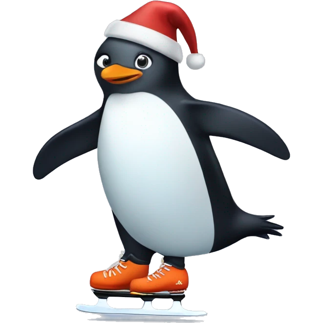 Penguin ice skating  emoji