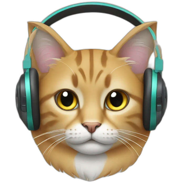 cat with headphones emoji