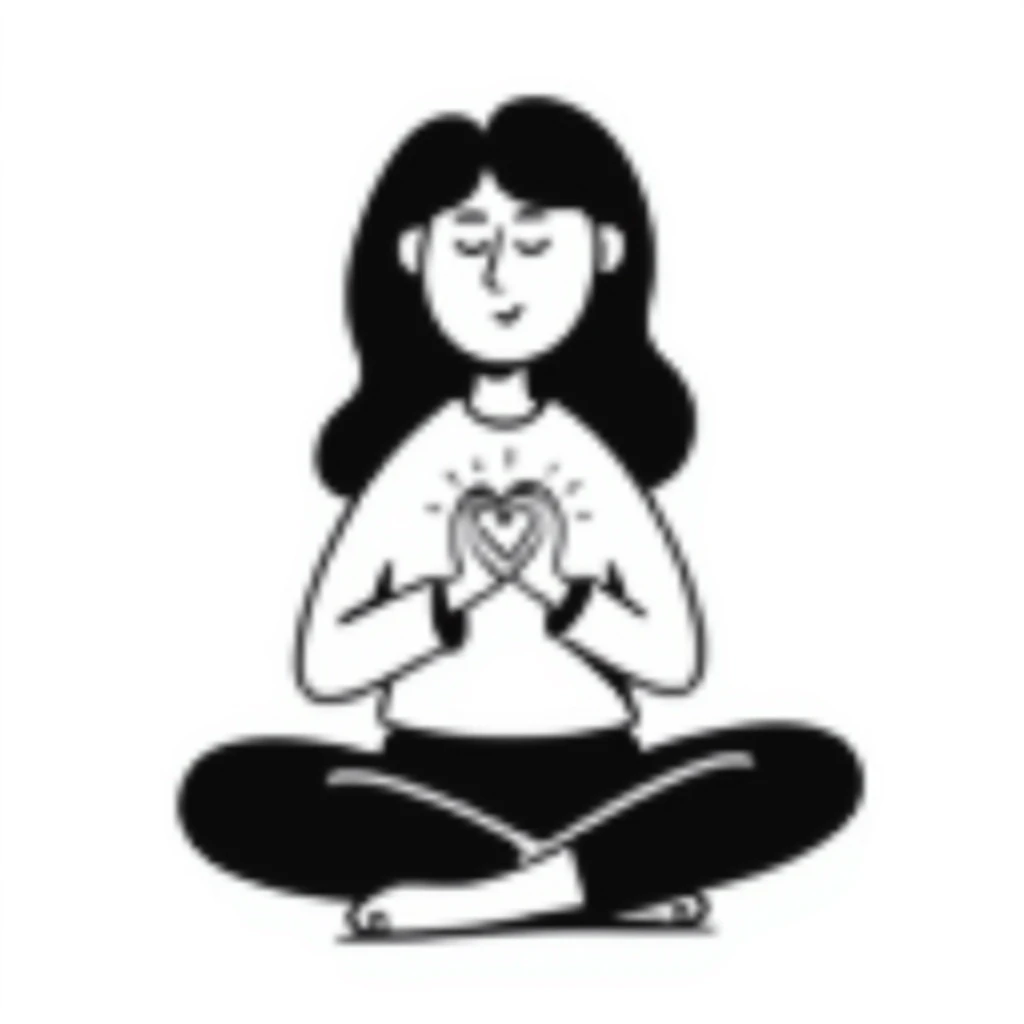 Person is meditating and his heart is glowing and shining emoji