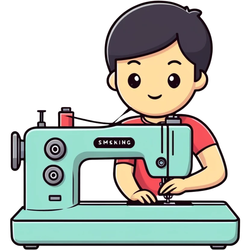 Myself using a sewing machine  emoji