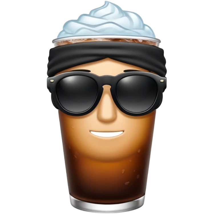Iced americano black no face emoji
