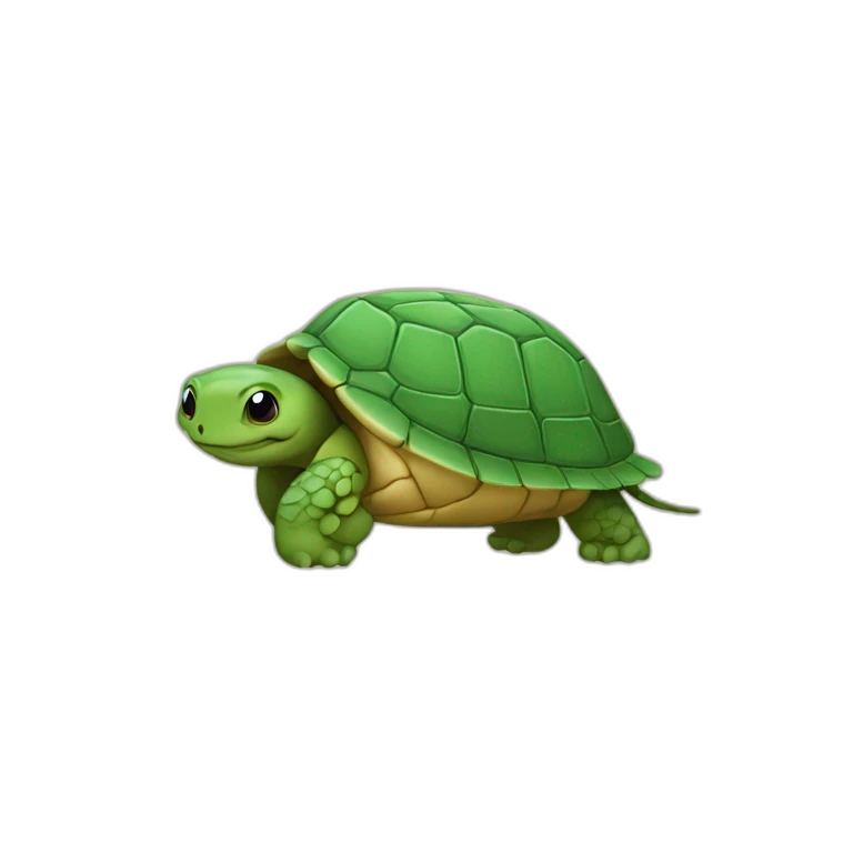 Tortue sur un chat emoji