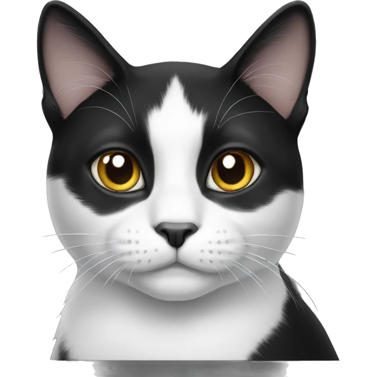 black and white cat emoji